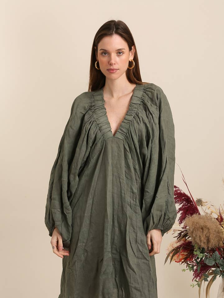 LÉA & LUC - Wholesale Dress - Women's - 100% linen dress REF. 721361