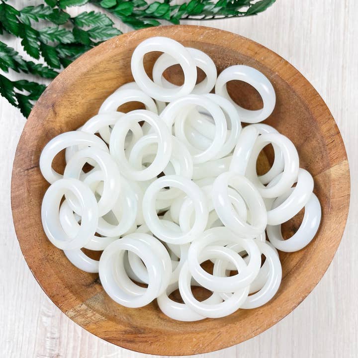 Opalite 6mm Thin Band Ring for wholesale by Ewelina Pas Jewelry