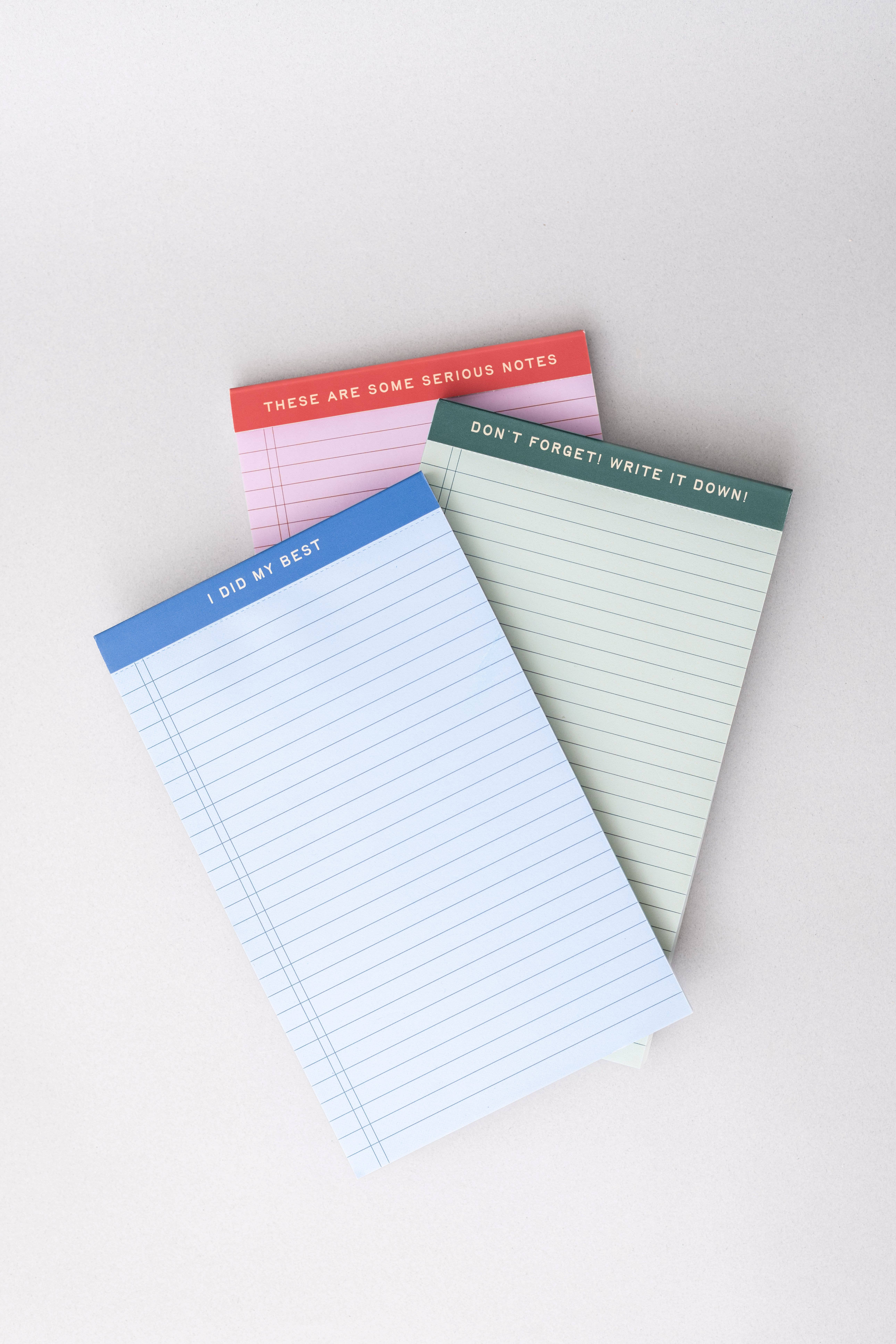 Ban.do - Wholesale Notepad - Mini Legal Pad Set, Serious Notes3