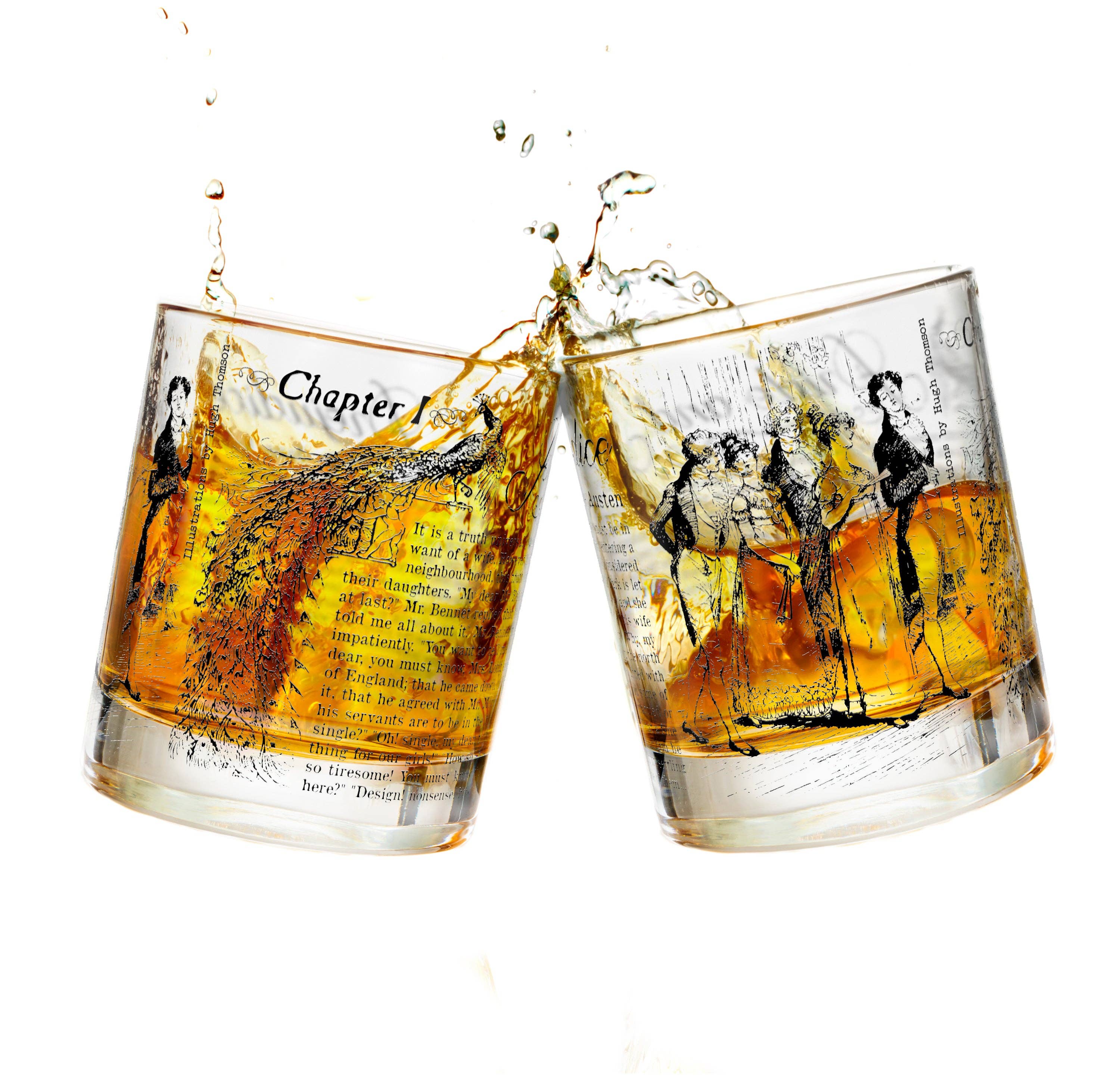Greenline Goods - Wholesale Cocktail/Liquor Glass - Pride & Prejudice Literature Rocks Glass5