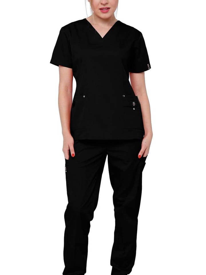 Dress A Med – wholesale Healthcare uniform – Women's – Women's 11 Pocket Stretch Slim Fit Uniform Scrubs - Style ST4084