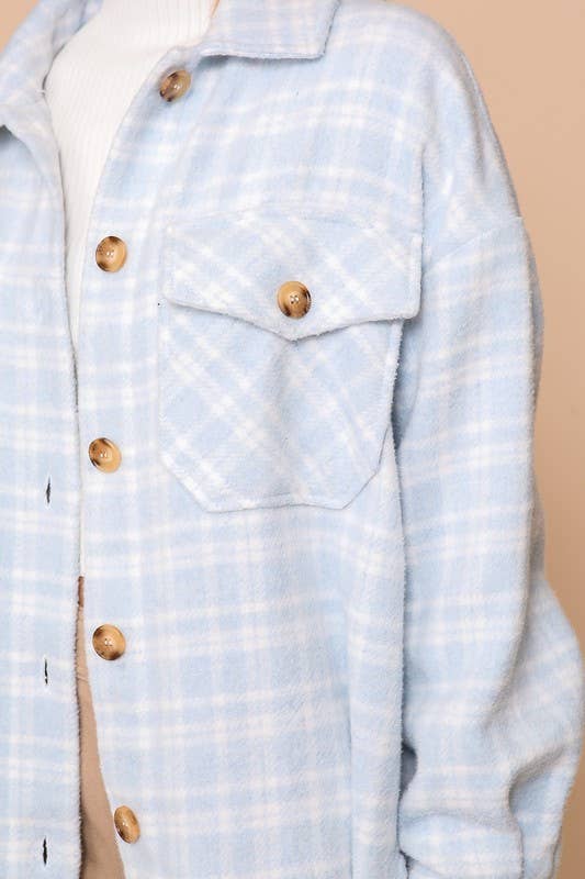 Vanilla Monkey – wholesale Shirt Jacket/Shacket - Women’s – Plaid Print Shacket1