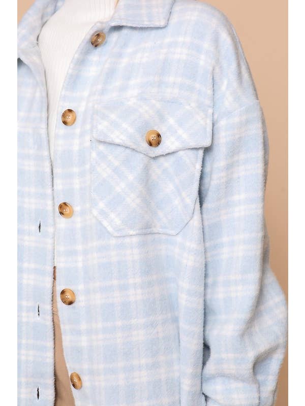 Vanilla Monkey - Wholesale Shirt Jacket/Shacket - Women's - Plaid Print Shacket1