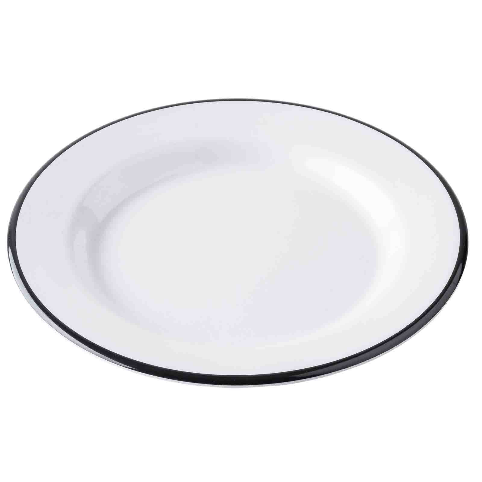 TableCraft Products Company - Wholesale Dinner Plate - Canteen Collection 10.25" dia Melamine Plate, White/Black2