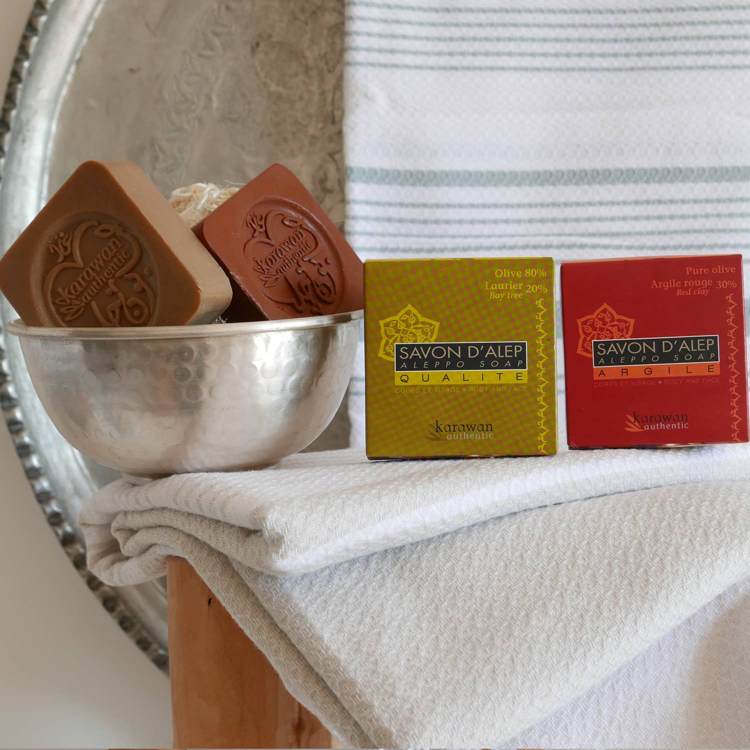 Karawan Authentic - Vente Pains de savon - SAVON D'ALEP QUALITÉ - HUILE D'OLIVE 80% ET DE LAURIER 20%3