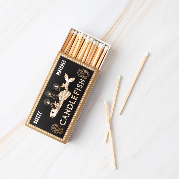 Candlefish - Wholesale Matches - Melting Fish 4" Matchbox