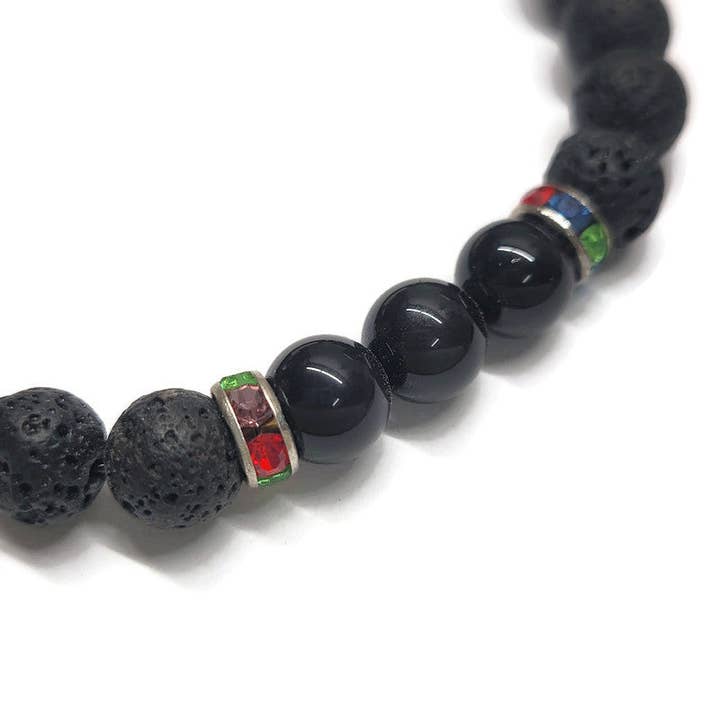 Lava Stone Aromaterapi Armbånd med Onyx for engroshandel hos Kilted Suds