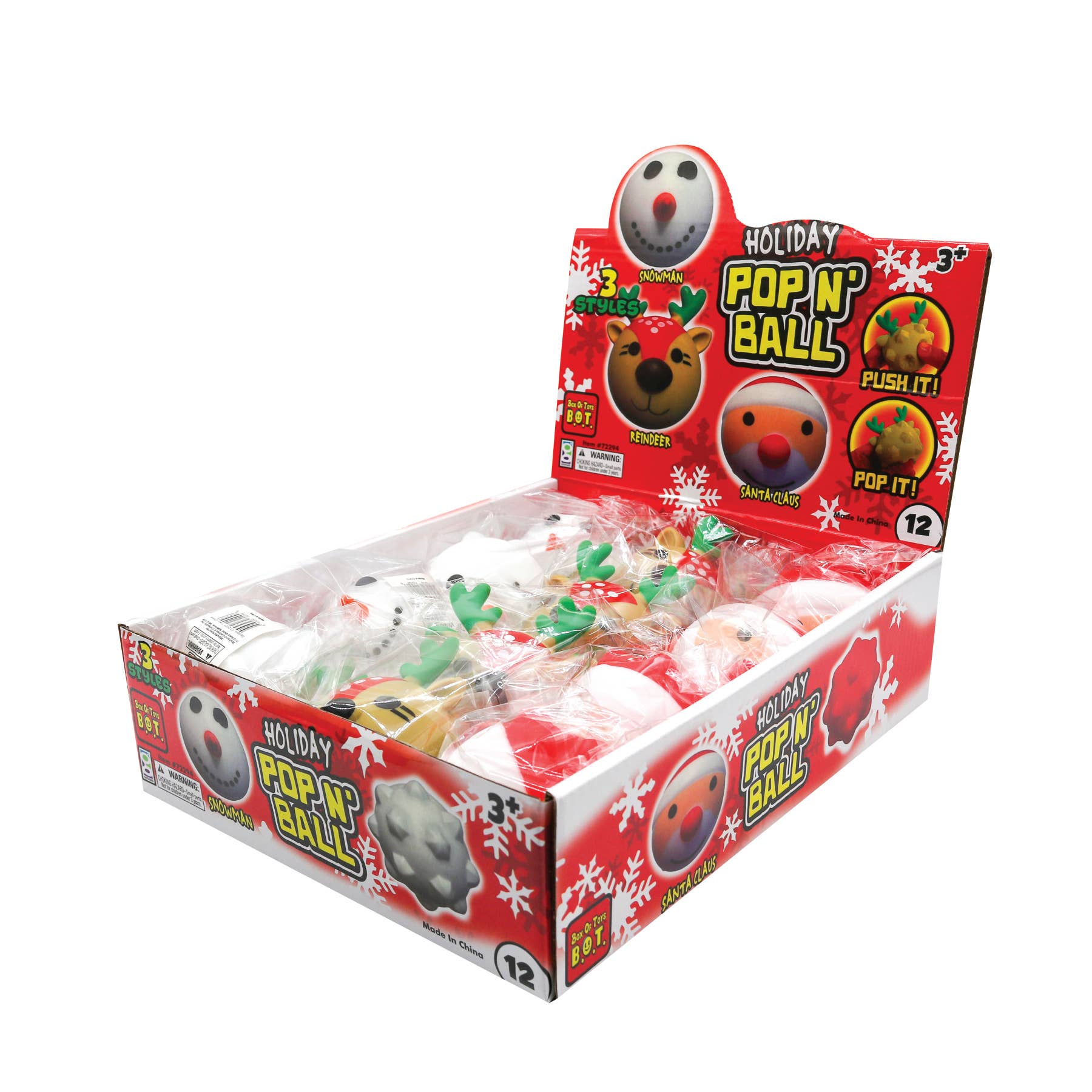 Geddes - Wholesale Sensory Ball - Baby - HOLIDAY POP N BALL  12/DSP3