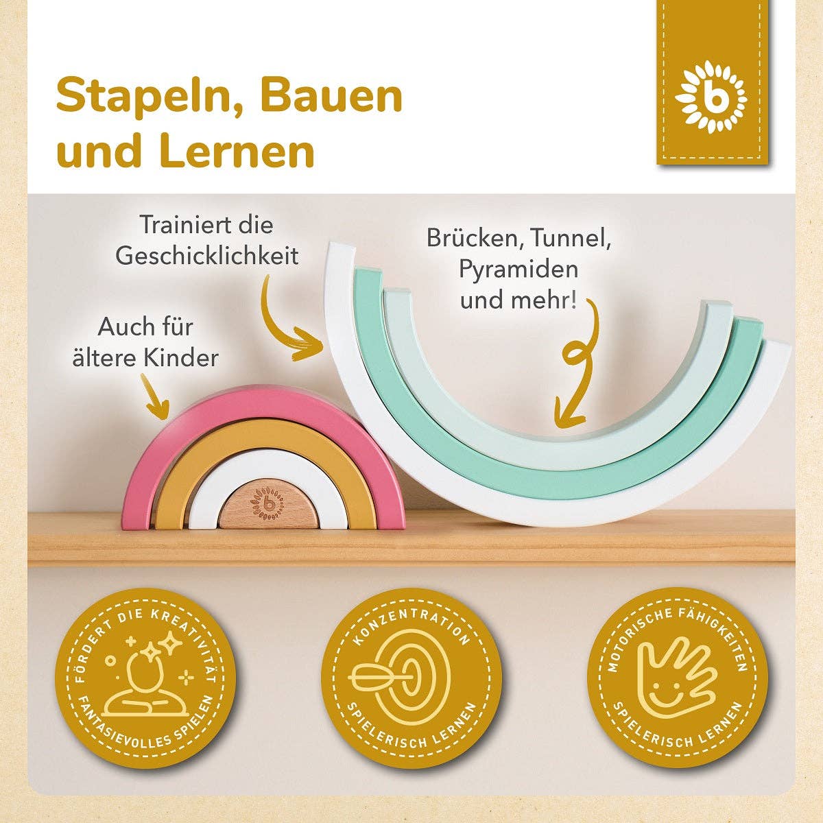 Bieco Spielwaren – wholesale Wood toy – Child – RAINBOW BERRY FSC®4