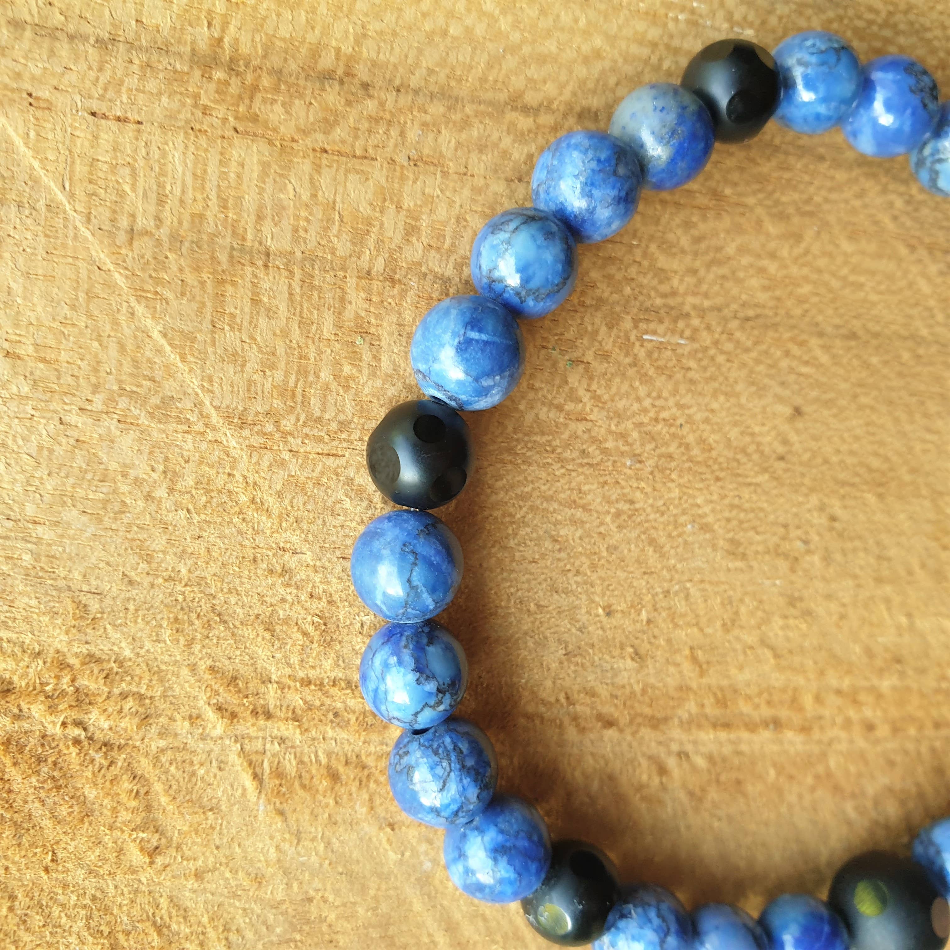 Lapiseum - Wholesale Beaded Bracelet - lapis onyx men's bracelet4