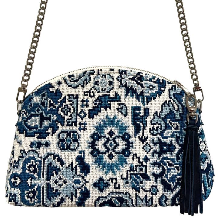 Blue Porcelain Needlepoint Purse for wholesale by KEE Concept