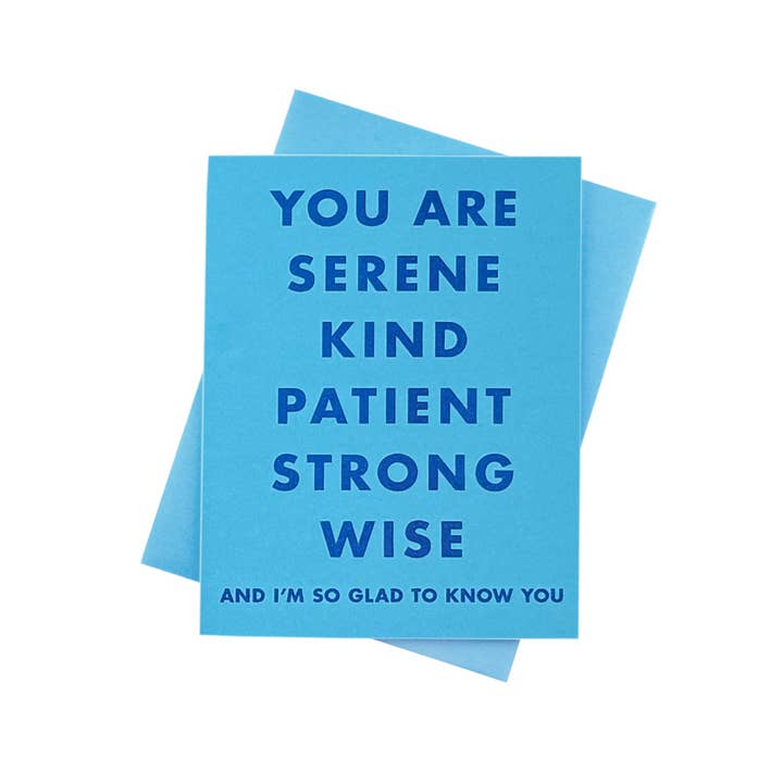 "You Are Serene..." Gratitude Risograph Card for wholesale by Next Chapter Studio