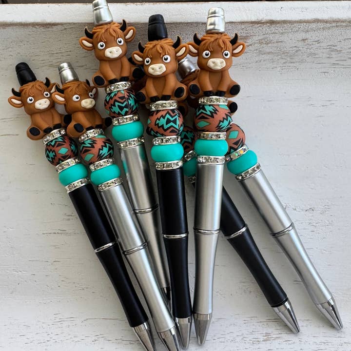Aztec Western Highlander 3D Beaded Pen (RTS) for wholesale by Spark Sunshine Designs