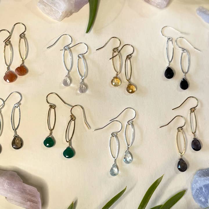 Elysium Jewelry - Wholesale Dangle Earrings - Mini Oval Single Stone Earrings0
