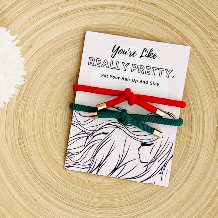 Tiny Gift Society - Wholesale Hair Tie - Really Pretty Double Elastic Hair Tie - Hair Accessory Card