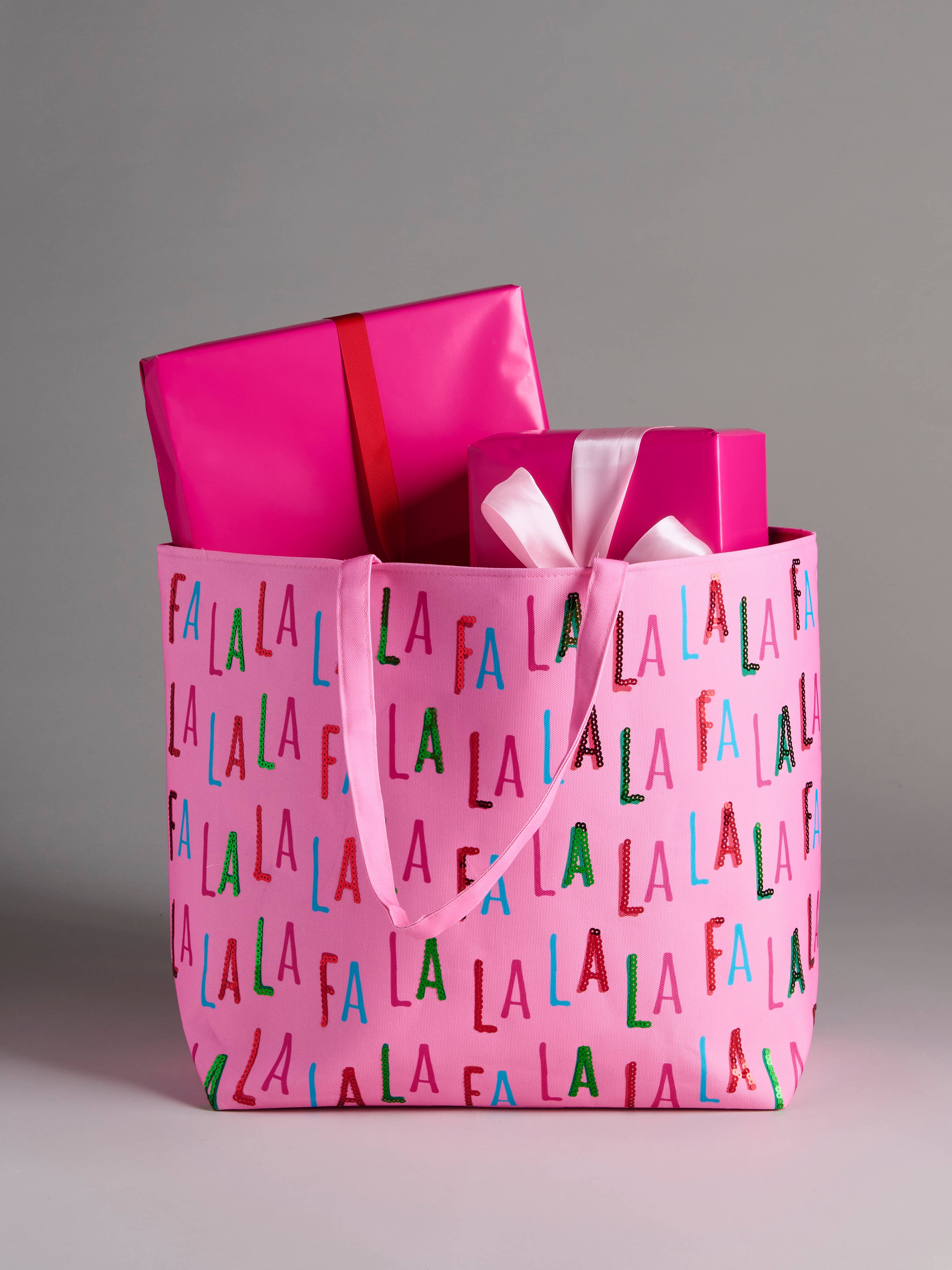 Shiraleah - Wholesale Tote Bag - Women's - "FA LA LA" GIFTING TOTE,PINK1