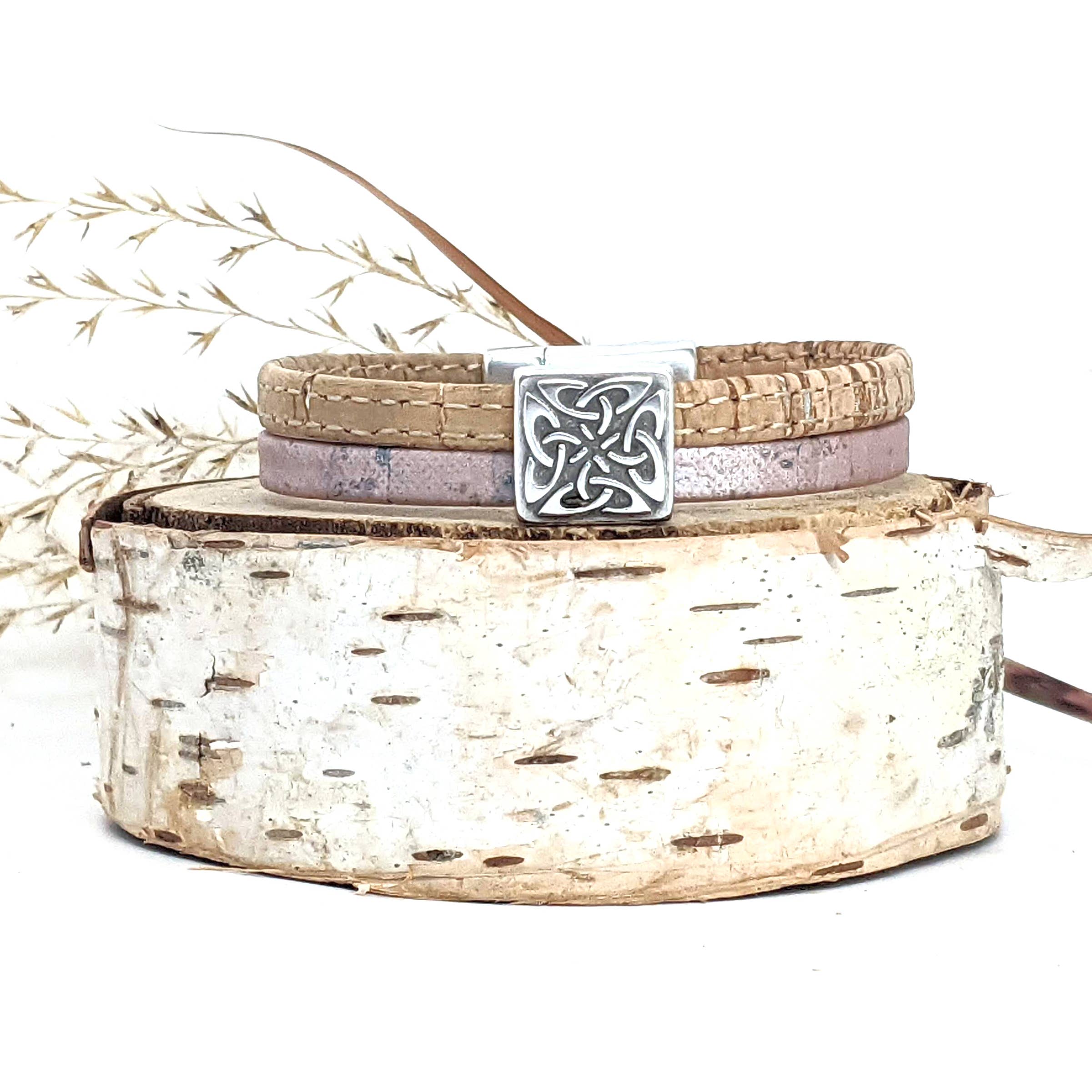 Elisabetta Studio - Vente Bracelet jonc - Carré celtique - Bracelet en liège classique2