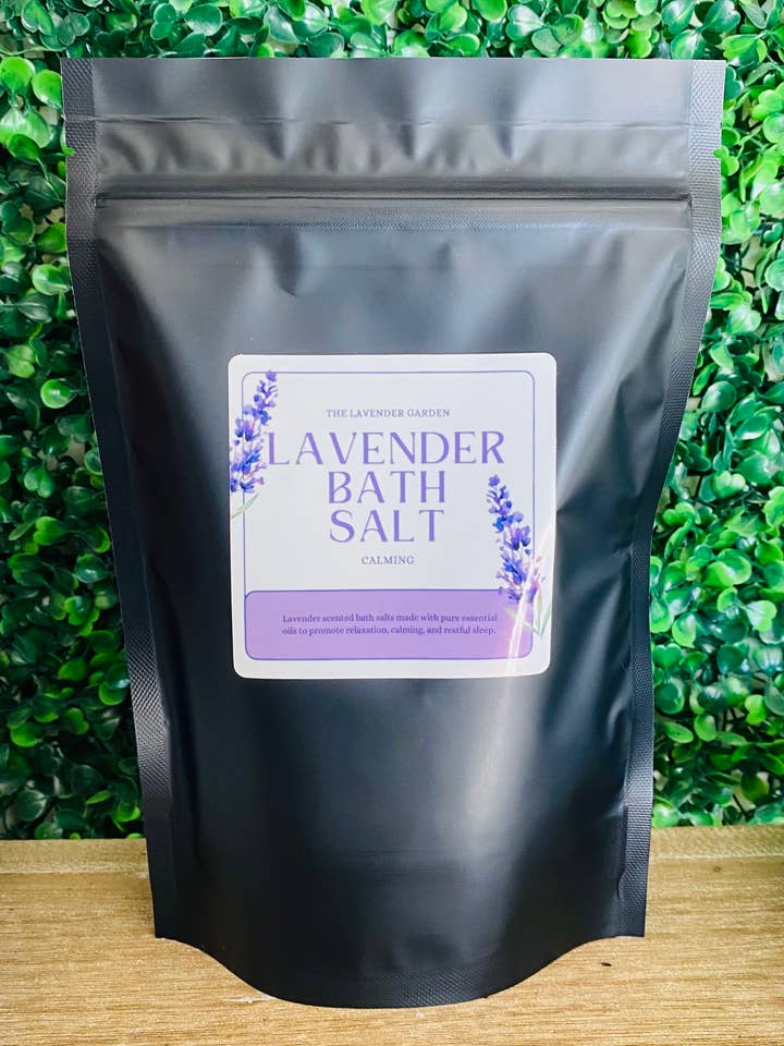 13oz Lavender Bath Salts for wholesale by the lavender garden
