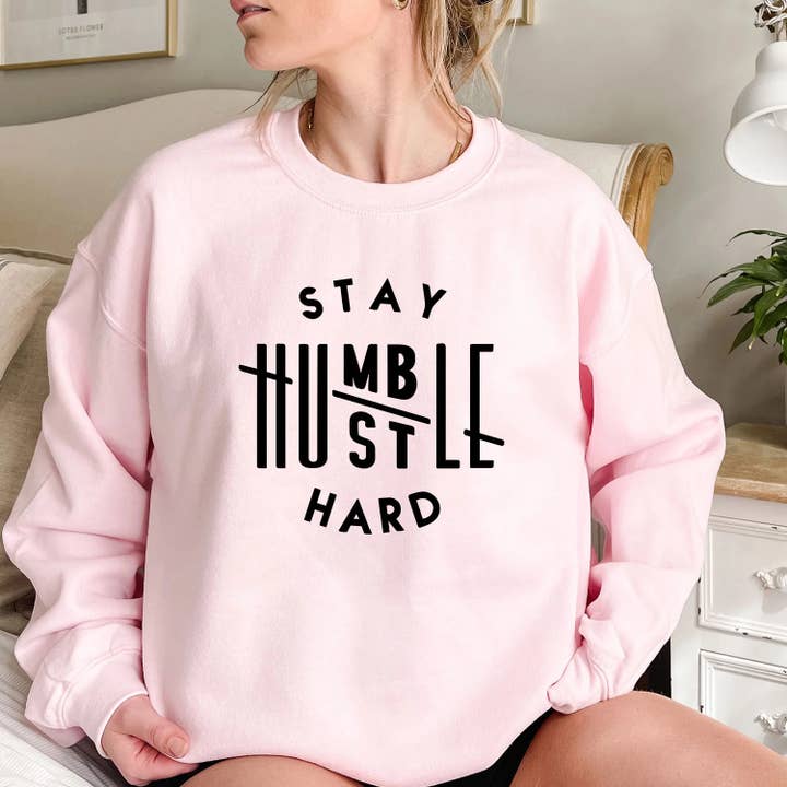 Hustle Women's Sweatshirt com decote por tripulação. por atacado de The Intentional Shop