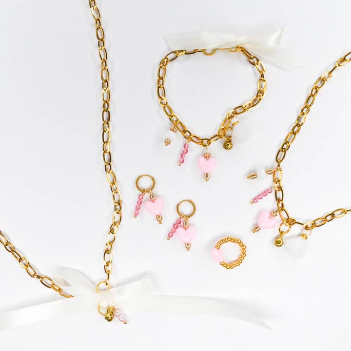 Feestbeest-kids - Wholesale Dangle Earrings - Oorbellen Pink Heart1