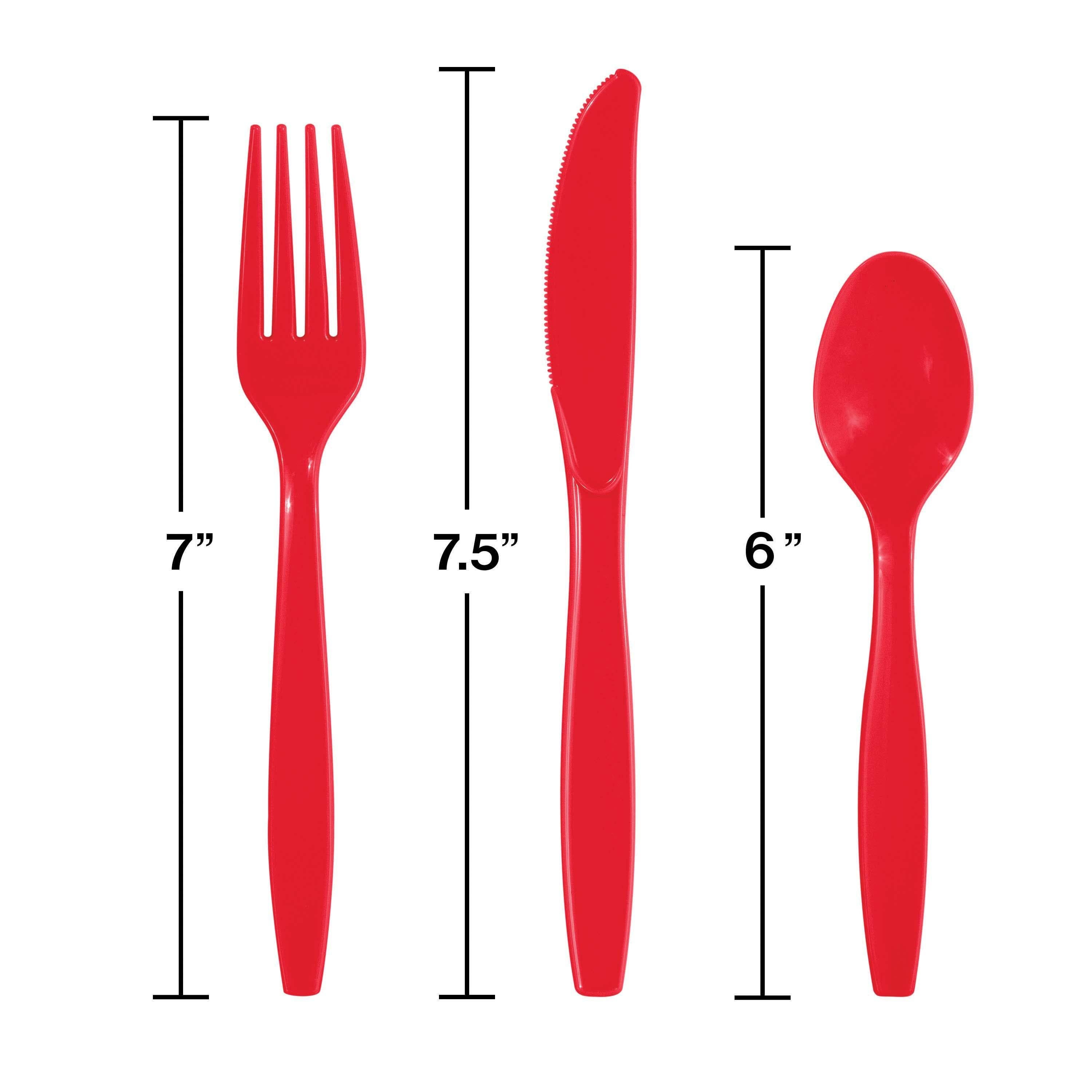 Bulk Party Decor - Wholesale Assorted Cutlery Set - Bulk Classic Red Assorted Cutlery (12 Pkgs per Case)4