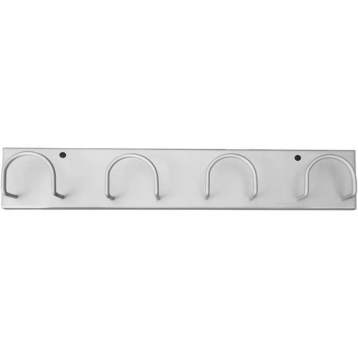 Silver Metallic Wall Rack with 4 Hooks for wholesale by MEDEL OFFICE