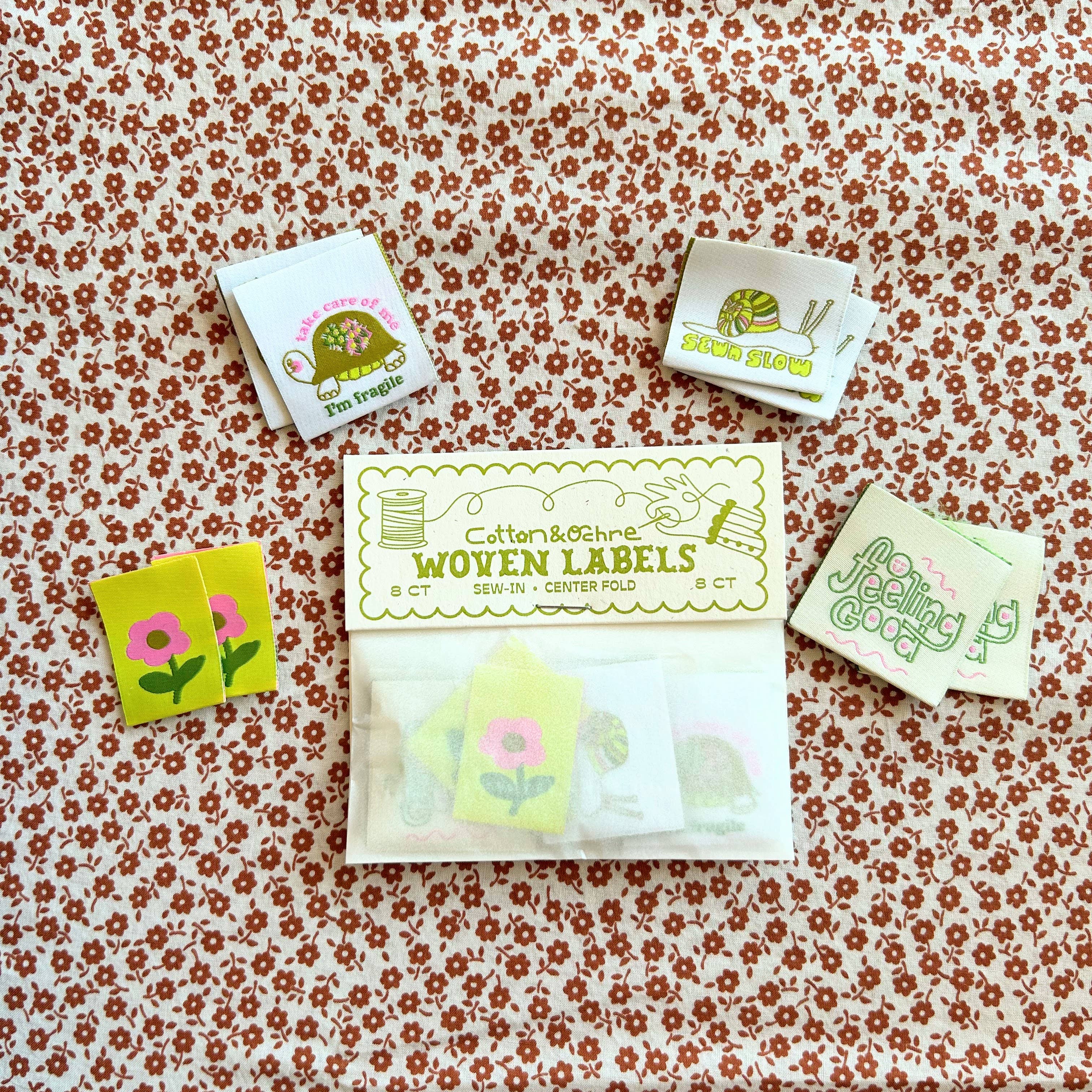 Cotton and Ochre - Wholesale Craft Sewing Kit - Self Love Pack Woven labels3