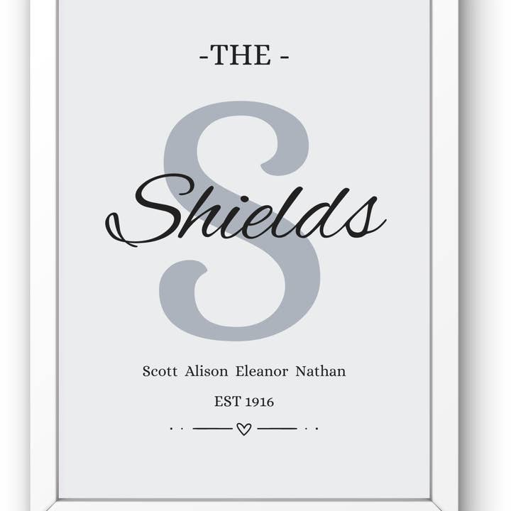 Personalised Family Names Print A4 for wholesale by Lunabuloona