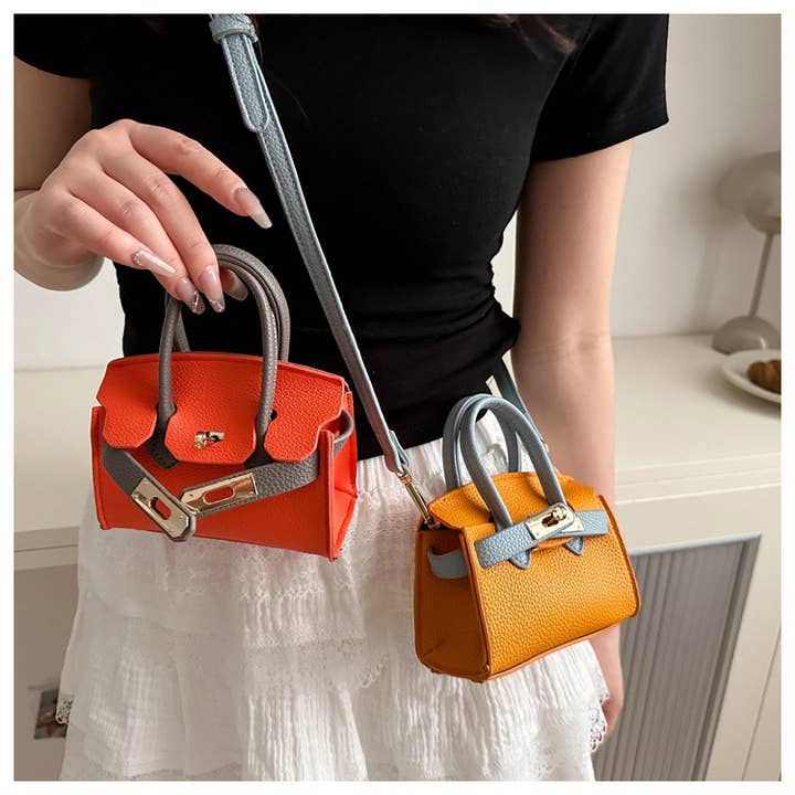 Little Trendy - Wholesale Crossbody Bag - Kids - Girls mini contrast color crossbody bag Kelly mini handbag