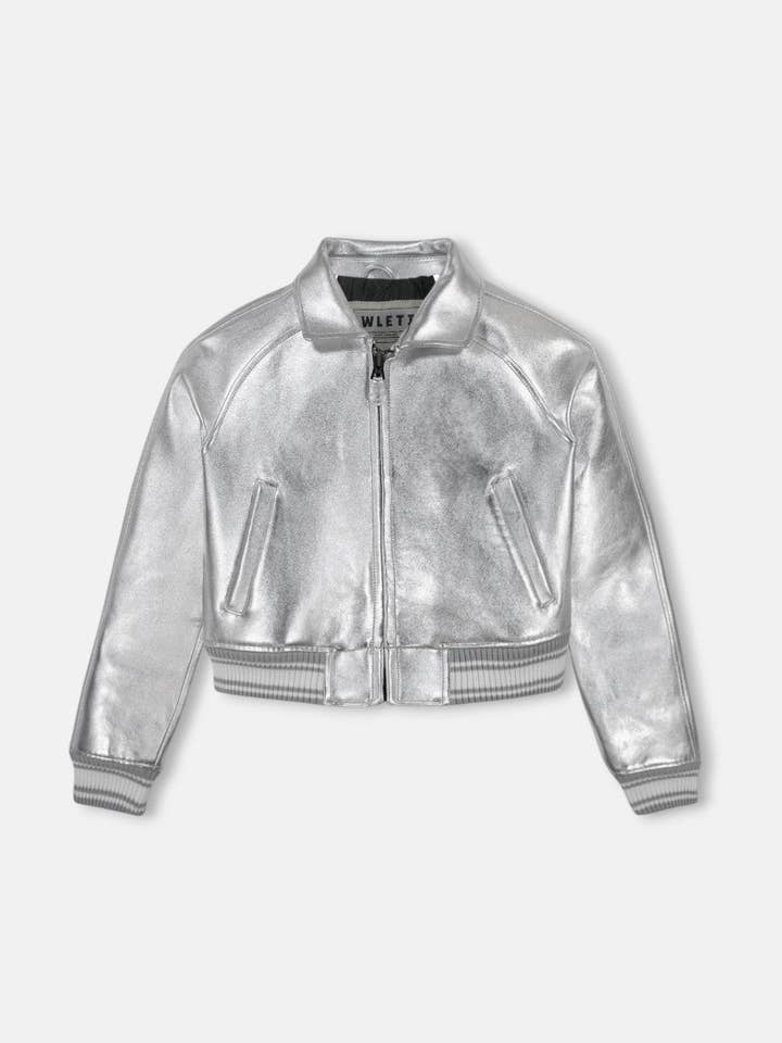 Metallic Silver VeraVogue Kort Jacka för wholesale av Wleti