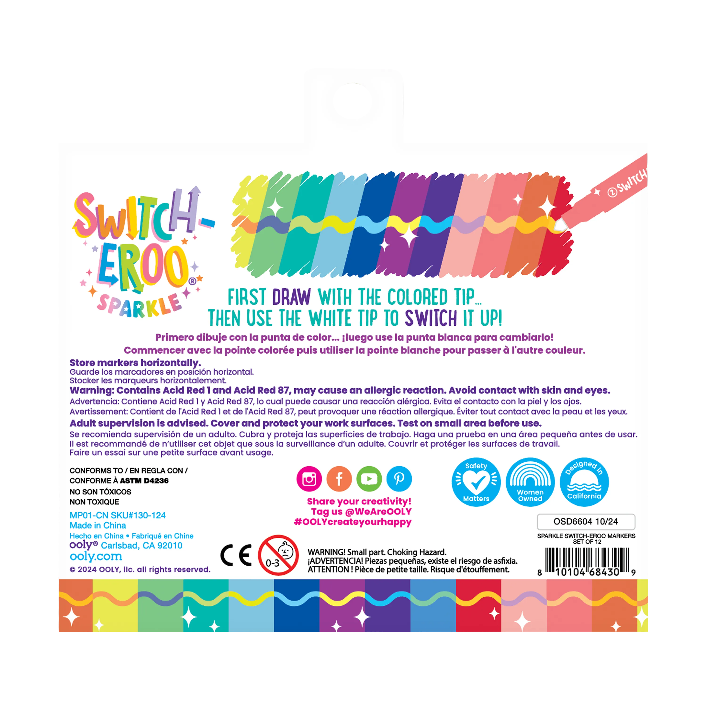 OOLY - Wholesale Markers - Kids & Baby - Switch-eroo!: Sparkle Glittery Color-Changing Markers (Set o1