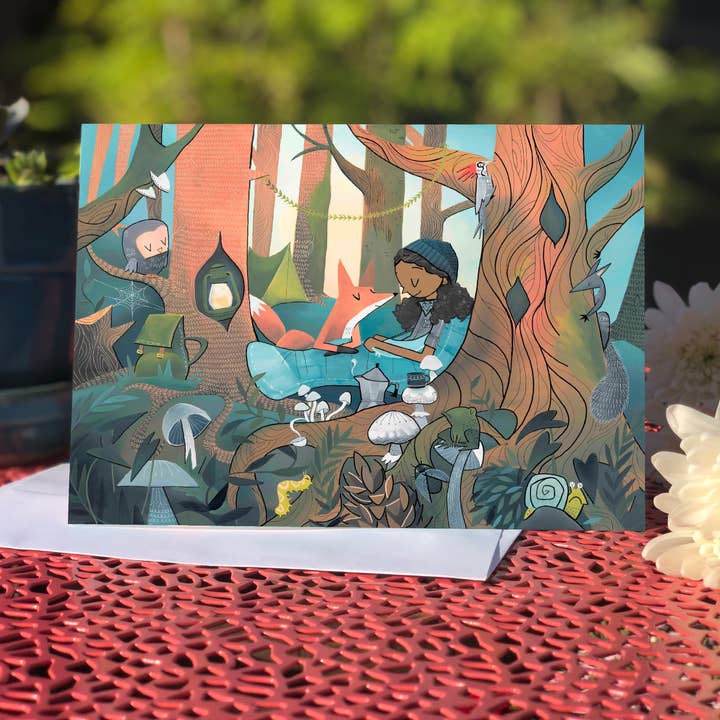 Blank Card - Sleeping Bag (Design 76) for wholesale by Megan Marie Myers Art