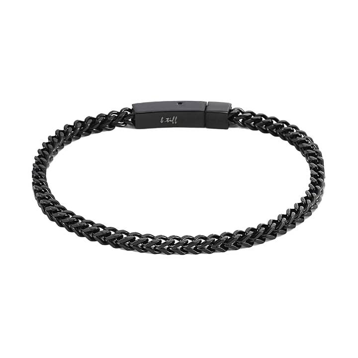 BG140B B.Tiff Bracciale Franco Link Nero per la vendita all'ingrosso da parte di B.Tiff