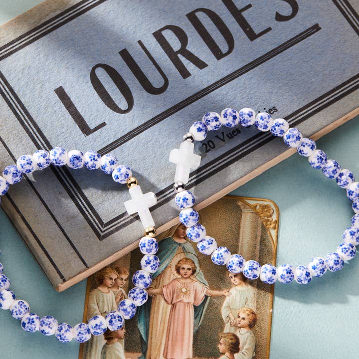 Holy Water Bracelet - Venta al por mayor Pulsera de cuentas - PULSERA DE CRUZ DE PORCELANA AGUA BENDITA2