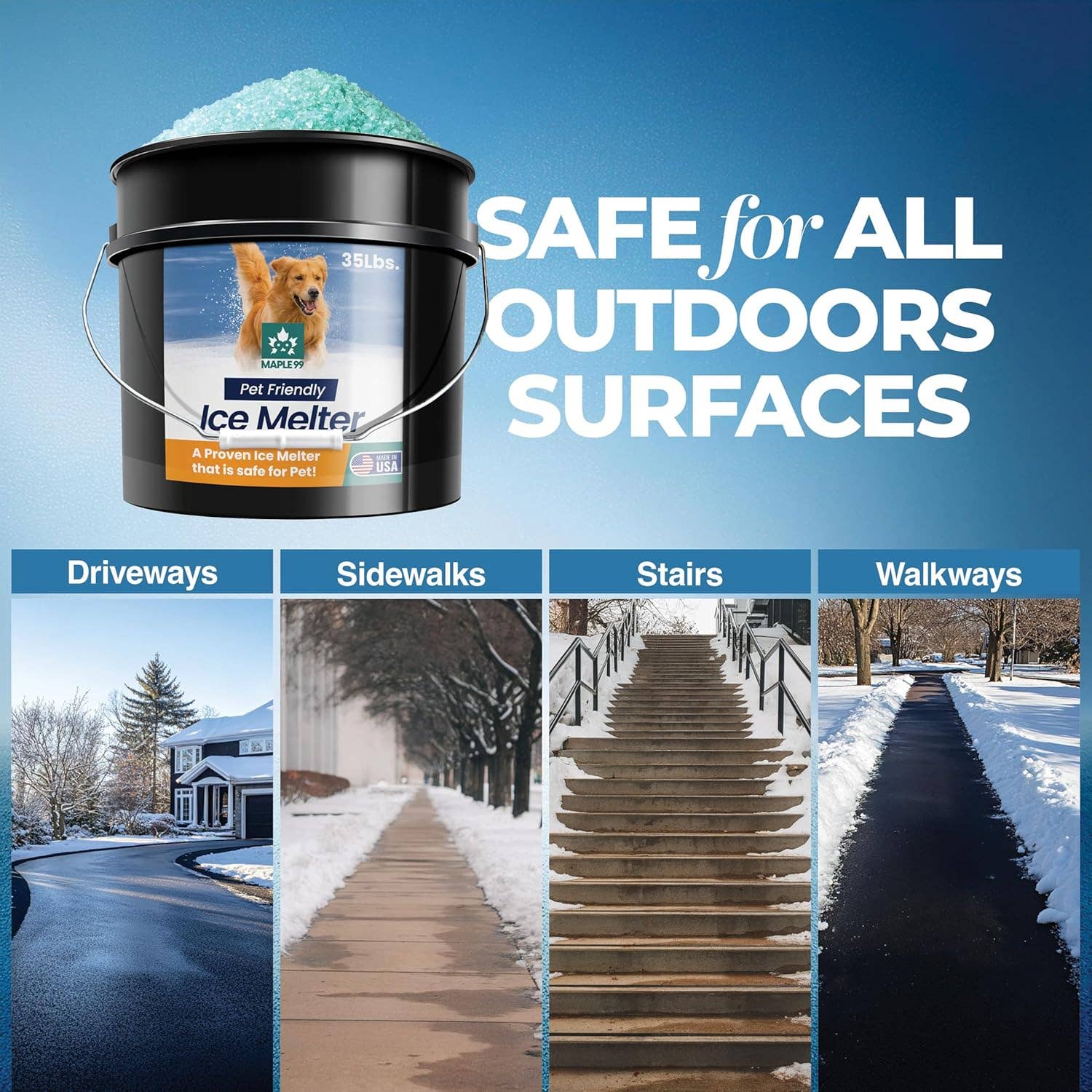 Play22 - Vendita all'ingrosso Spray deodorante per animali - Disgelo sicuro per animali domestici 35 lb Rimozione di neve e ghiaccio per vialetti &3