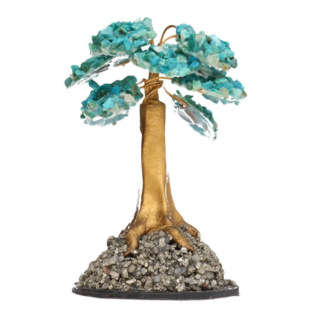 Vives de la Cortada S.L - Wholesale Spiritual Stone/Crystal - Crisocola Mini Tree with Pirita Base1