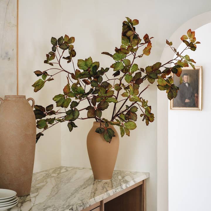 Afloral - Wholesale Artificial Plant - Tall Burgundy Green Faux Chestnut Leaf Branch - 47"3