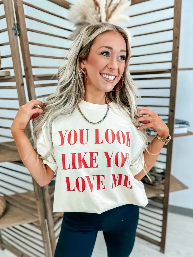 birdie - Vendita all'ingrosso Maglietta stampata - Donna - T-shirt avorio con grafica You Look Like You Love Me2