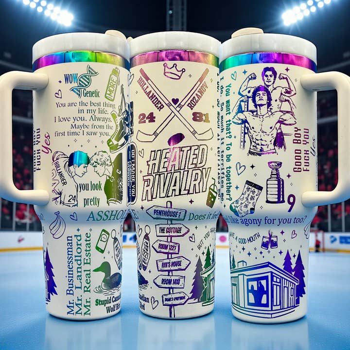 Crafty AF Studio - Wholesale Insulated Mug/Tumbler - 40oz Heated Rivalry Hockey Book Themed Tumbler7