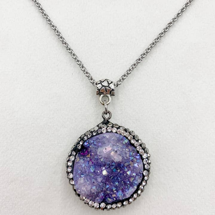 COLLANA DRUZY QUARZO per la vendita all'ingrosso da parte di Olivia Grace Jewelry