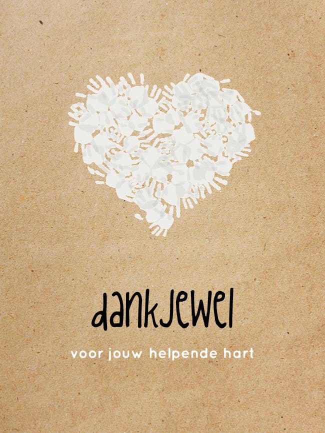 Postcard A60: Thank you for your helping heart for wholesale by Zinvol.nu