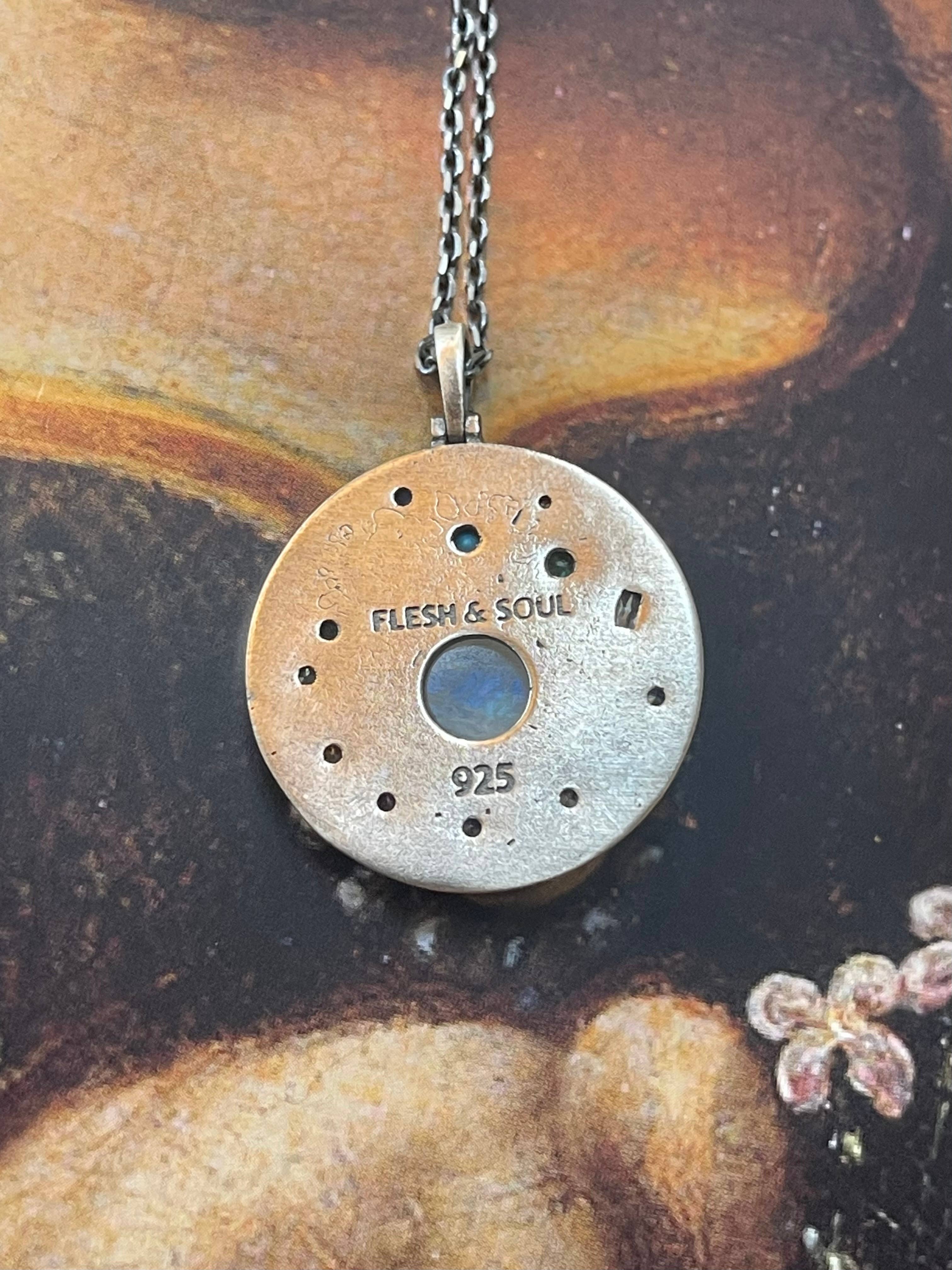 Flesh & Soul - Wholesale Pendant/Charm Necklace - EVIL EYE MOONSTONE Celestial Sterling Silver Necklace 5