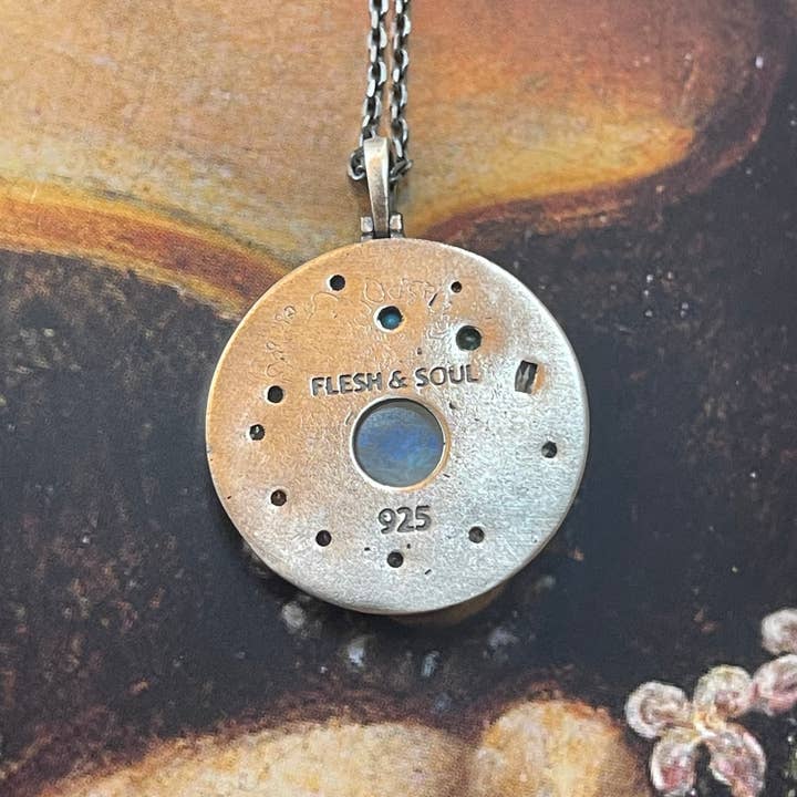 Flesh & Soul - Wholesale Pendant/charm necklace - EVIL EYE MOONSTONE Celestial Sterling Silver Necklace 5