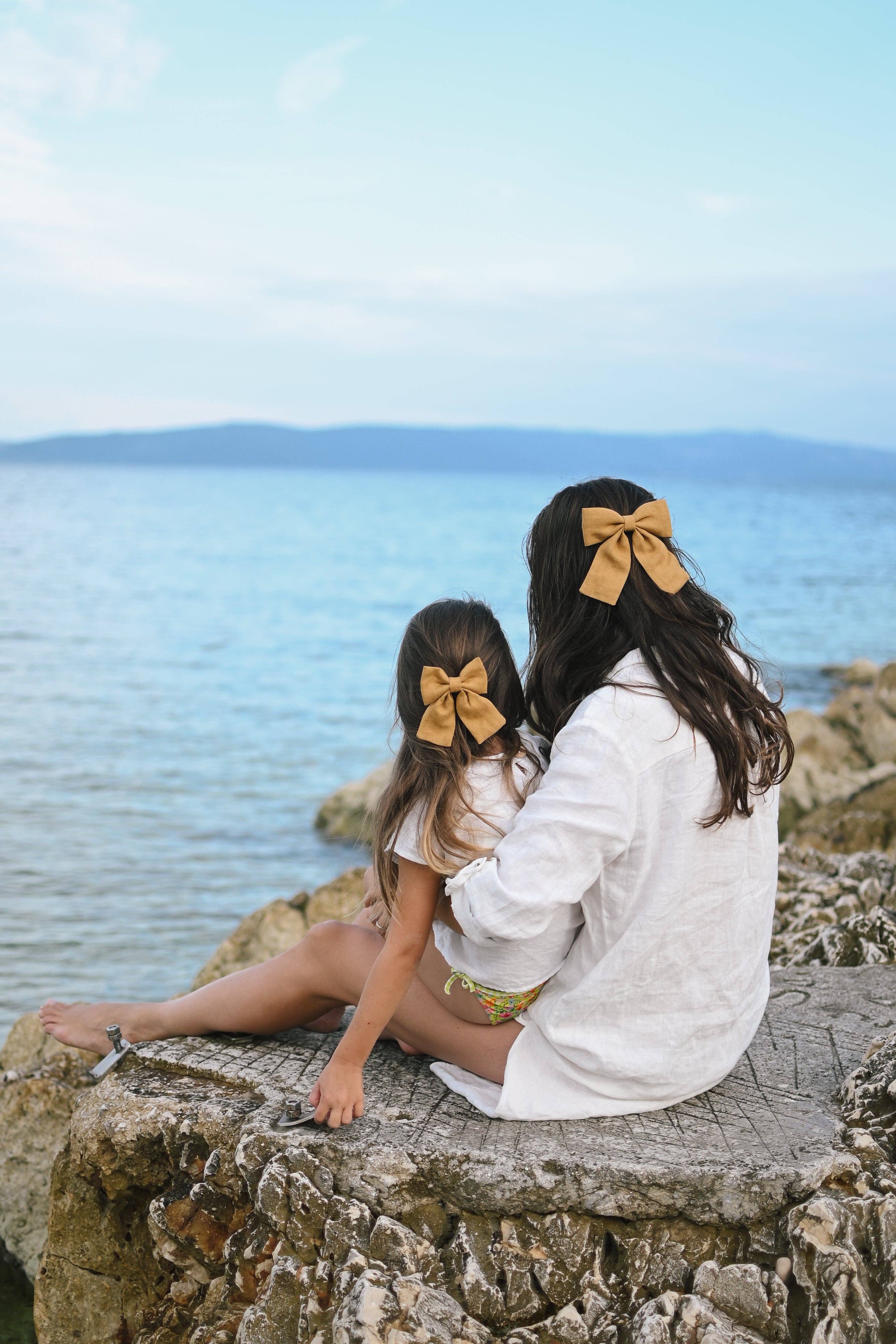 Lanika Atelier, Nika Korošec s.p. - Venta al por mayor Lazo para el pelo - Mujer - Grandes lazos de lino 100 % para el cabello, para niñas y mujeres4