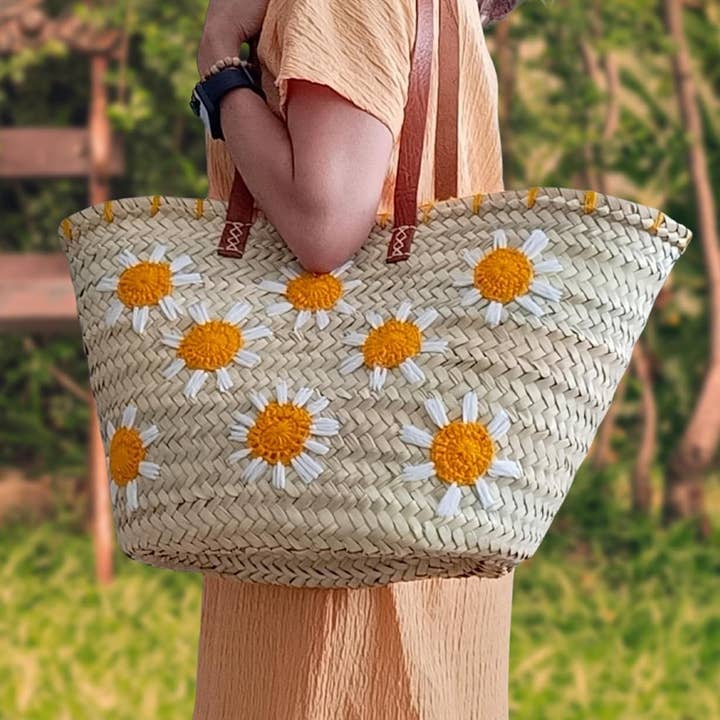 DarKech - Wholesale Beach Bag - Handwoven Straw Tote Bag Summer Beach Bag with Leather Strap4