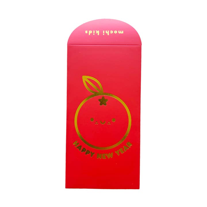 Orange Lunar New Year Red Envelopes (Set of 3) for wholesale by Mochi Kids