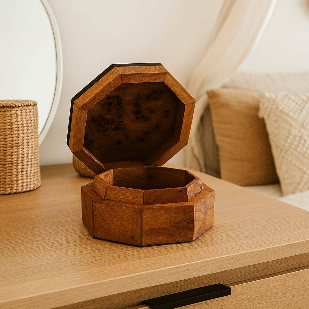 Etnico del Mondo - Wholesale Jewelry Box/Organizer - Burl Wood and Thuja Moroccan Jewelry Box #74