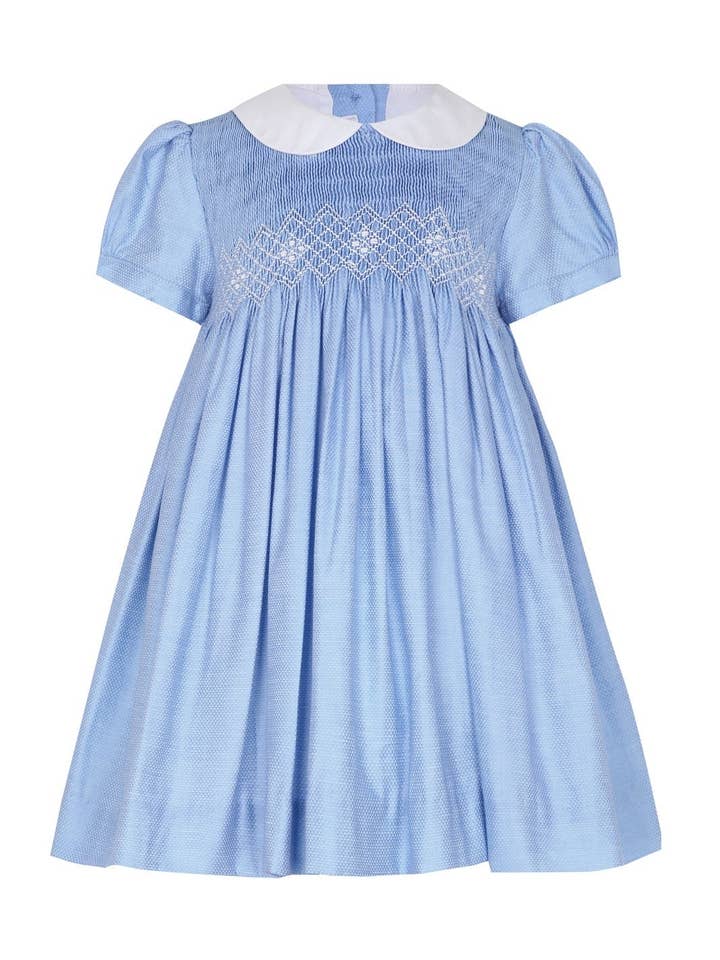 Blue Nella Smocked Dress for wholesale by Nellapima