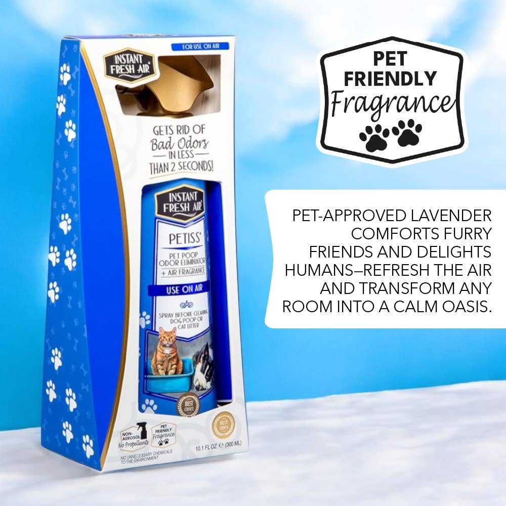 Instant Fresh Air - Wholesale Pet Deodorizing Spray - Petiss 10.1 Oz., Pet Poop Odor Eliminator + Air Fragrance.2
