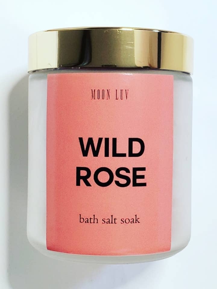 Wild Rose Bath Salt Soak for wholesale by Moon Luv